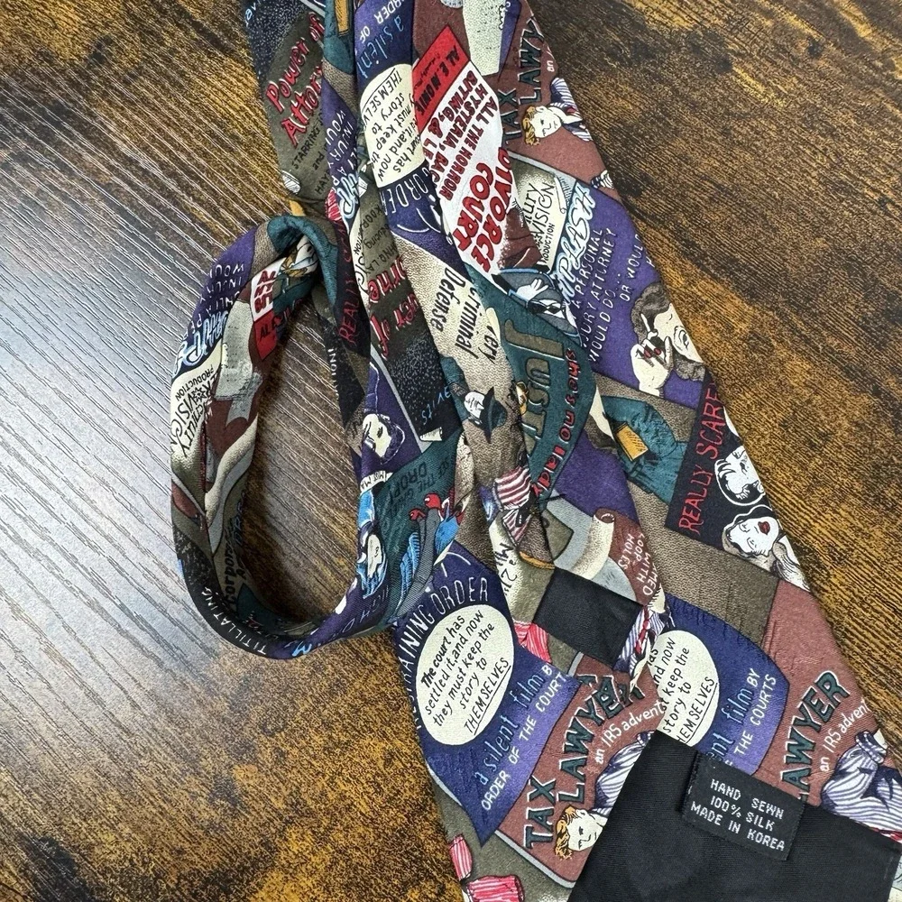 Nichole Miller 1995 Divorced Made‎ in Korea Hand Sewn Silk Men's Tie